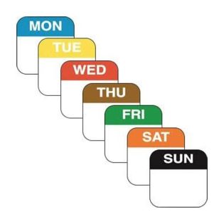 Removable Food Day Of The Week Labels (24 X 24mm)