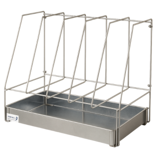 Pan Rack And Drip Tray for 5 Bedpans, Stainless Steel