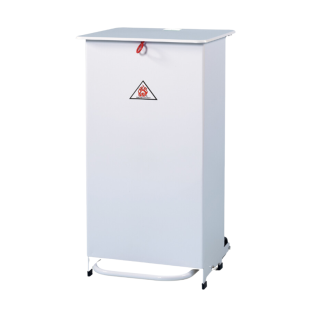Metal Pedal Operated Bin 70Ltr White