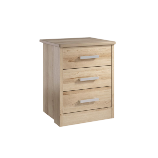 Voyage 3 Drawer Bedside In Sandbeech