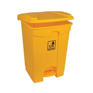 45L Polypropylene Pedal Bin: Yellow