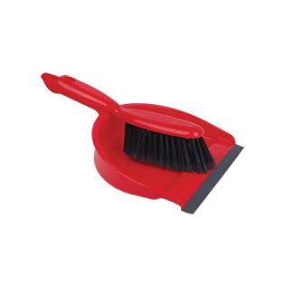 Janitorial Dust Pan And Brush Red