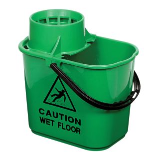 Heavy Duty Mop Bucket with Wringer Green 15L