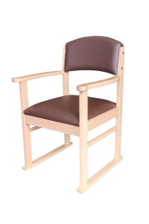 Durley Dining Chair, Arms Skis, Brown Vinyl