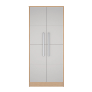 Voyage 2 Door Wardrobe in Lissa Oak with Cream Doors