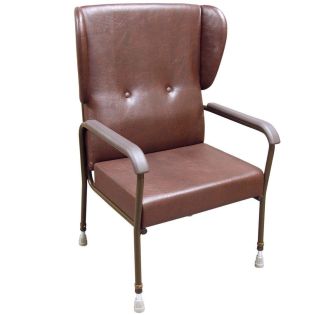 Bariatric High Back Chair with Wings - Brown