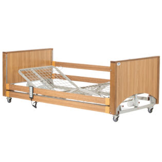 Astro Low 4 Section Profiling Bed With Siderails in Oak
