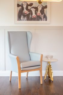 Madrid Ice Blue High Back Chair