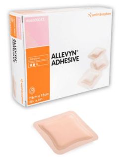 Allevyn Adhesive Foam Dressing Adhesive, Including Adhesive Border 7.5cm x7.5cm Square