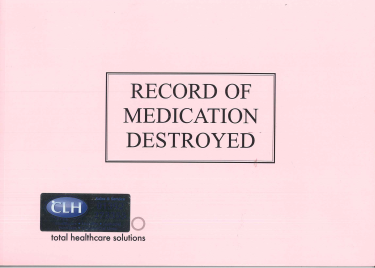 Record Of Medication Destroyed Book