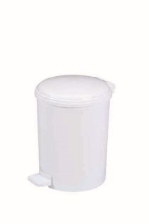 Plastic Round Pedal Bin 5L: White