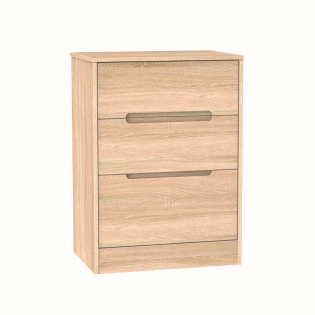 Monaco 3 Drawer Bedside in Bardolino Oak