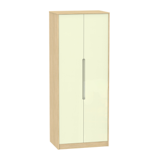 Monaco Wardrobe in Modern Oak with Cream Doors