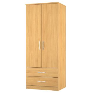 Stretton 2 Door 2 Drawer Wardrobe Modern Oak