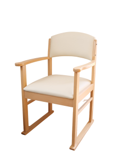 Durley Dining Chair, Arms & Skis, Cream Vinyl