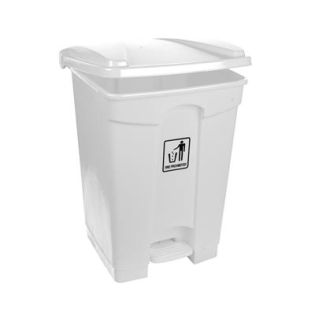 Plastic Pedal Bin 45L: White