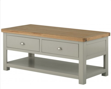 Portland Grand Coffee Table with 2 Drawers - Stone