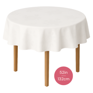 Round Table Cloth with Rose Design (52in / 132cm)