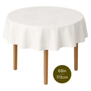 Round Table Cloth with Rose Design (68in / 173cm)