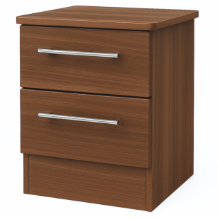 Europa Urban 2 Drawer Bedside with Lockable Top Drawer-Noche Waknut