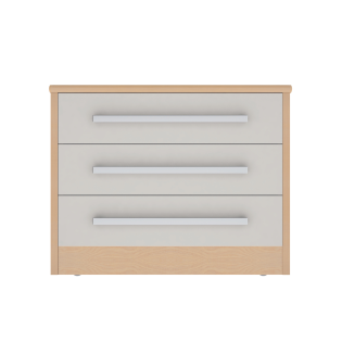 Voyage 3 Drawer Wide Chest in Lissa Oak with Cream Drawers