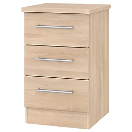Europa Urban: 3 Drawer Bedside with Lockable Top Drawer-Bardolino