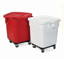Huskey Square Container Lid And Dolly 120L White