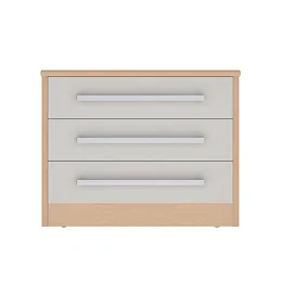 Voyage 3 Drawer Wide Chest in Lissa Oak with Cream Drawers