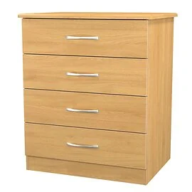 Stretton 4 Drawer Wide Chest Modern Oak