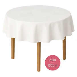 Round Table Cloth with Rose Design (52in / 132cm) - 10 COLOURS AVAILABLE