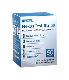 GlucoRx Nexus Blood Glucose Test Strips (50pcs)