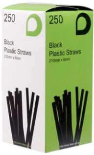 Black Flexi Straws: Qty 250